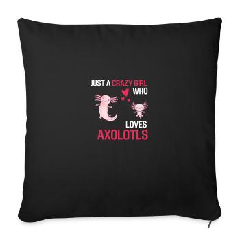 Mexican Salamander Girl Gift Axolotl - Sofa pillowcase 17,3'' x 17,3'' (45 x 45 cm) - black - Front