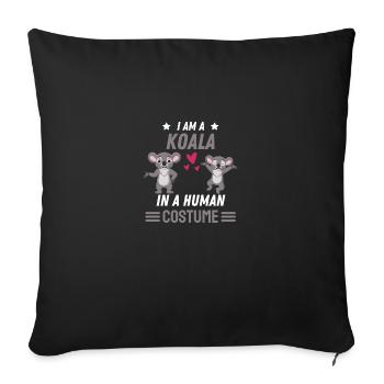 Australia Zoo Animal Costume Gift Funny Koala - Sofa pillowcase 17,3'' x 17,3'' (45 x 45 cm) - black - Front