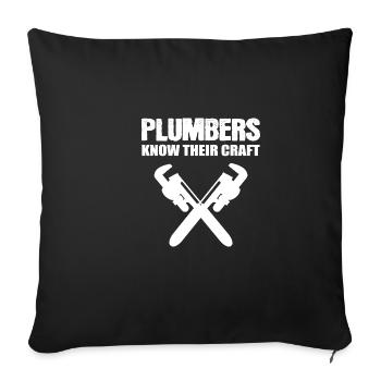 Klempner wissen Hart arbeitende Person Geschenk - Sofakissenbezug 45 x 45 cm - Schwarz - Vorne