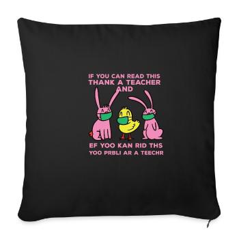 Funny Quote Cute Teacher Appreciation - Sofa pillowcase 17,3'' x 17,3'' (45 x 45 cm) - black - Front