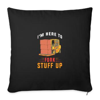 Forklift driver - Sofa pillowcase 17,3'' x 17,3'' (45 x 45 cm) - black - Front