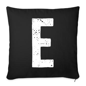 E Letter - Sofa pillowcase 17,3'' x 17,3'' (45 x 45 cm) - black - Front