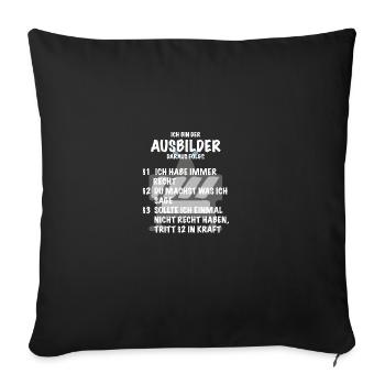 Ausbilder Spruch Geschenk Bauarbeiter Straßenbau - Sofakissenbezug 45 x 45 cm - Schwarz - Vorne