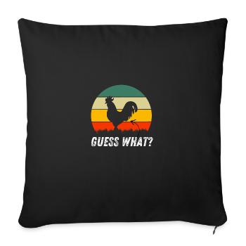 Drôle de poulet disant fermier cadeau poulet - Housse de coussin décorative 45 x 45 cm - noir - Devant