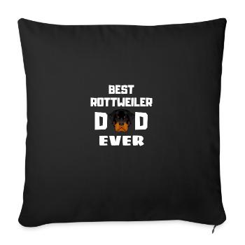 Meilleur Rottweiler Papa Chiens Fête des Pères Rottweiler - Housse de coussin décorative 45 x 45 cm - noir - Devant