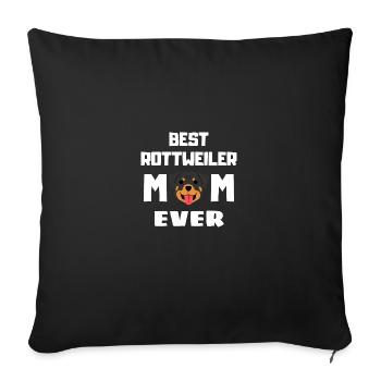 Meilleurs chiens Maman Fête des Mères Cadeau Rottweiler - Housse de coussin décorative 45 x 45 cm - noir - Devant