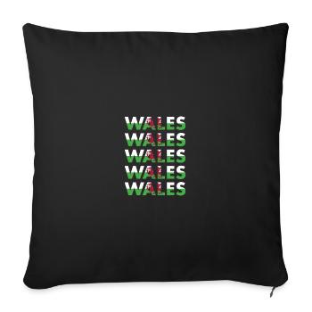 Rugby Rugby Rugby Rugby Rugby Wales Rugby - Sofa pillowcase 17,3'' x 17,3'' (45 x 45 cm) - black - Front