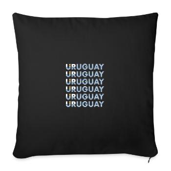 Rugby Rugby Rugby Rugby Rugby Uruguay Rugby - Sofa pillowcase 17,3'' x 17,3'' (45 x 45 cm) - black - Front