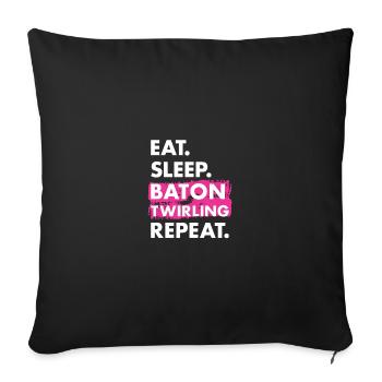 Baton Twirler Eat Sleep Baton Twirling - Sofa pillowcase 17,3'' x 17,3'' (45 x 45 cm) - black - Front