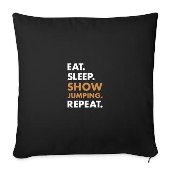 Jumper Eat Sleep Saut d’obstacles - Housse de coussin décorative 45 x 45 cm - noir - Devant