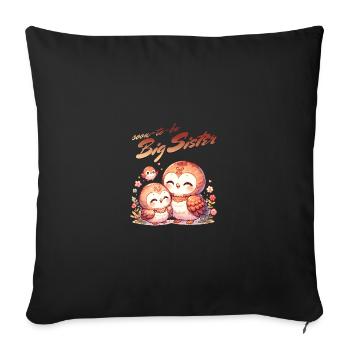 Soon I'll be a big sister sweet - Sofa pillowcase 17,3'' x 17,3'' (45 x 45 cm) - black - Front