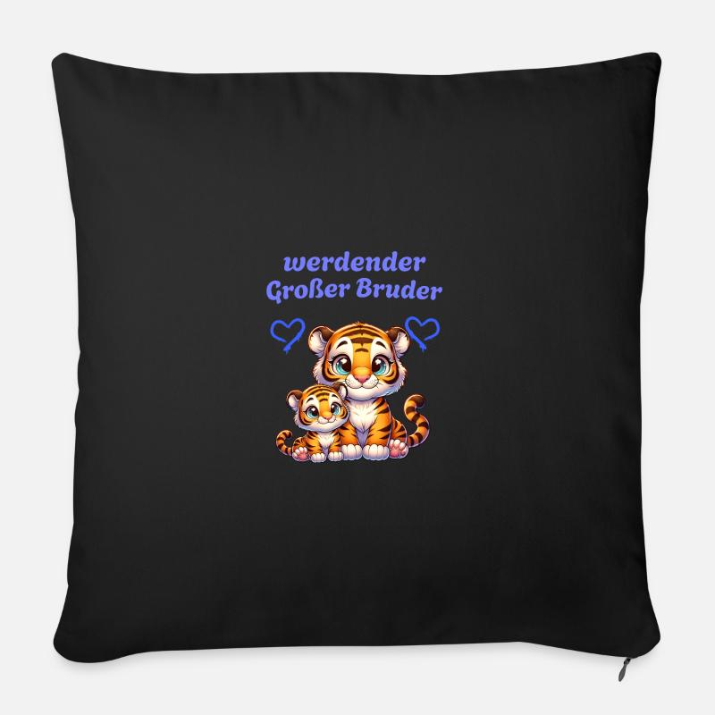 Grand frère en devenir - Housse de coussin décorative 45 x 45 cm - noir