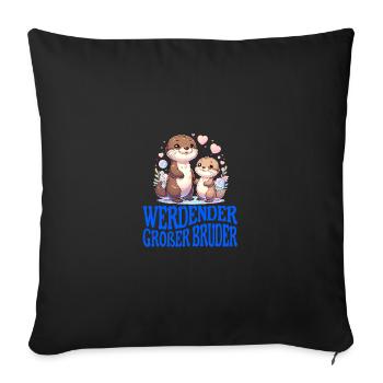 werdender Großer Bruder - Sofakissenbezug 45 x 45 cm - Schwarz - Vorne
