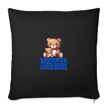 werdender Großer Bruder - Sofakissenbezug 45 x 45 cm - Schwarz - Vorne