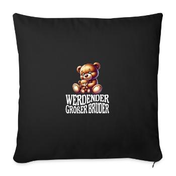 werdender Großer Bruder - Sofakissenbezug 45 x 45 cm - Schwarz - Vorne