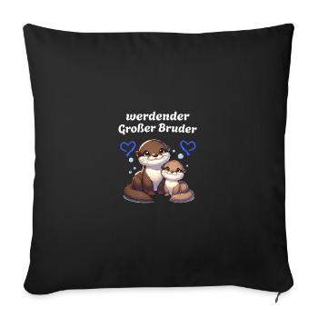 werdender Großer Bruder - Sofakissenbezug 45 x 45 cm - Schwarz - Vorne