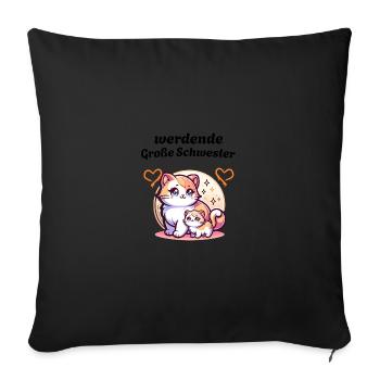 big sister-to-be - Sofa pillowcase 17,3'' x 17,3'' (45 x 45 cm) - black - Front
