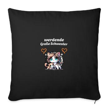 Big sister-to-be - Sofa pillowcase 17,3'' x 17,3'' (45 x 45 cm) - black - Front