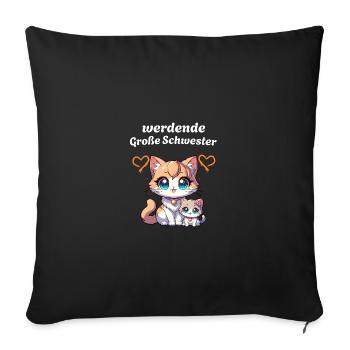Big sister-to-be - Sofa pillowcase 17,3'' x 17,3'' (45 x 45 cm) - black - Front