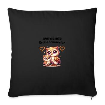 big sister-to-be - Sofa pillowcase 17,3'' x 17,3'' (45 x 45 cm) - black - Front