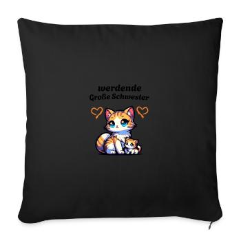 big sister-to-be - Sofa pillowcase 17,3'' x 17,3'' (45 x 45 cm) - black - Front