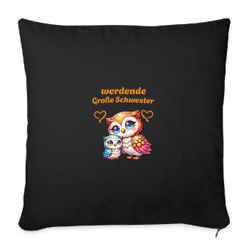 Big sister-to-be - Sofa pillowcase 17,3'' x 17,3'' (45 x 45 cm) - black - Front