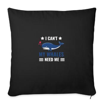 Je ne peux pas Ocean Animal Lovers Cadeau Baleine - Housse de coussin décorative 45 x 45 cm - noir - Devant
