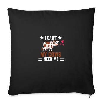 Je ne peux pas offrir Drôle de vache d’animal de ferme - Housse de coussin décorative 45 x 45 cm - noir - Devant