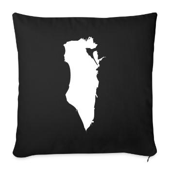Bahrain map flag - Sofa pillowcase 17,3'' x 17,3'' (45 x 45 cm) - black - Front