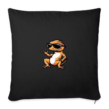 Lizard Cool Animal - Sofa pillowcase 17,3'' x 17,3'' (45 x 45 cm) - black - Front