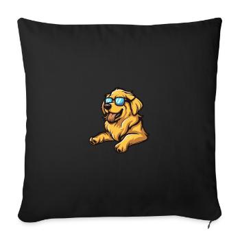 Golden Retriever Dogs Cool Animal Funny - Sofa pillowcase 17,3'' x 17,3'' (45 x 45 cm) - black - Front
