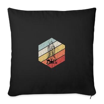 Vintage Space Shuttle - Weltraum, Astronaut - Sofakissenbezug 45 x 45 cm - Schwarz - Vorne
