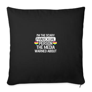 LGBTQ Pan Pride Month Heart Funny Gift LGBT - Sofa pillowcase 17,3'' x 17,3'' (45 x 45 cm) - black - Front