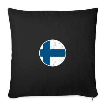 Finlande Drapeau finlandais Finn - Housse de coussin décorative 45 x 45 cm - noir - Devant