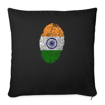 Empreintes digitales - Inde - Housse de coussin décorative 45 x 45 cm - noir - Devant
