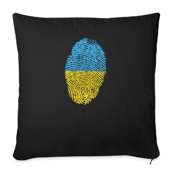 Empreintes digitales - Ukraine - Housse de coussin décorative 45 x 45 cm - noir - Devant