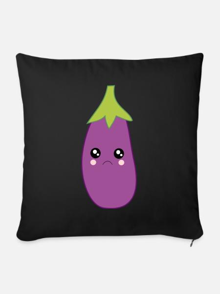 Aubergine Gemüse Kostüm Fasching Karneval - Sofakissenbezug 45 x 45 cm - Schwarz