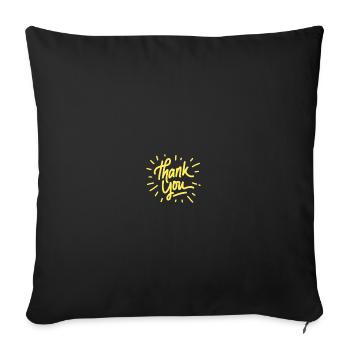 Thank you Danke - Sofa pillowcase 17,3'' x 17,3'' (45 x 45 cm) - black - Front