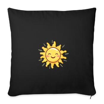 SONNE SONNENSCHEIN SONNENBLUME - Sofakissenbezug 45 x 45 cm - Schwarz - Vorne