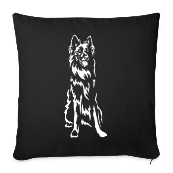 Groenendael « Édition Noire » - Housse de coussin décorative 45 x 45 cm - noir - Devant