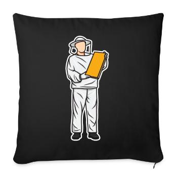 Drôle d’apiculteur enfant - Housse de coussin décorative 45 x 45 cm - noir - Devant