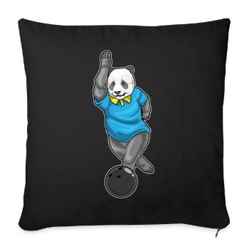 Panda Bowling Bowling Ball - Sofa pillowcase 17,3'' x 17,3'' (45 x 45 cm) - black - Front