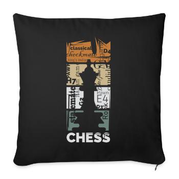 Chess Words Design – Typography for Chess Fans - Sofa pillowcase 17,3'' x 17,3'' (45 x 45 cm) - black - Front