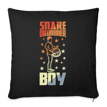 Small drummer - Sofa pillowcase 17,3'' x 17,3'' (45 x 45 cm) - black - Front