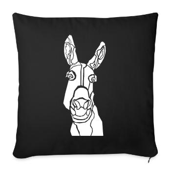 Donkey Schwarz-Weiß Online-Grafik - Sofakissenbezug 45 x 45 cm - Schwarz - Vorne