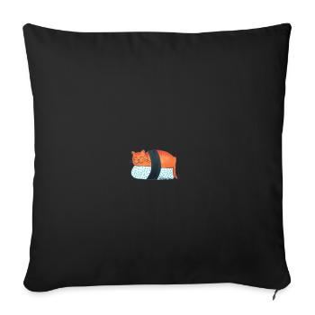 Sushi Cat - Sofa pillowcase 17,3'' x 17,3'' (45 x 45 cm) - black - Front