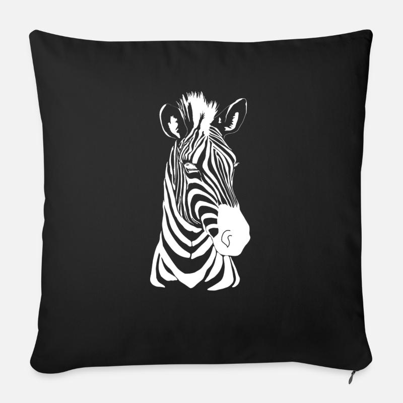Zebra weiß - Sofakissenbezug 45 x 45 cm - Schwarz