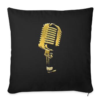 microphone black and white music - Sofa pillowcase 17,3'' x 17,3'' (45 x 45 cm) - black - Front