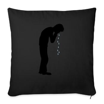 Howling drops of depression - Sofa pillowcase 17,3'' x 17,3'' (45 x 45 cm) - black - Front