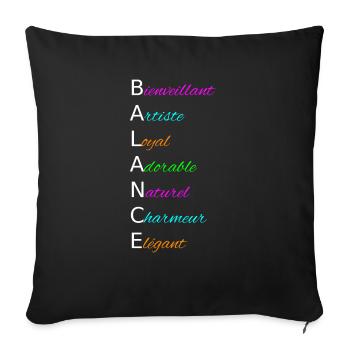 BALANCE Bienveillant Artiste Loyal Adorable - Housse de coussin décorative 45 x 45 cm - noir - Devant
